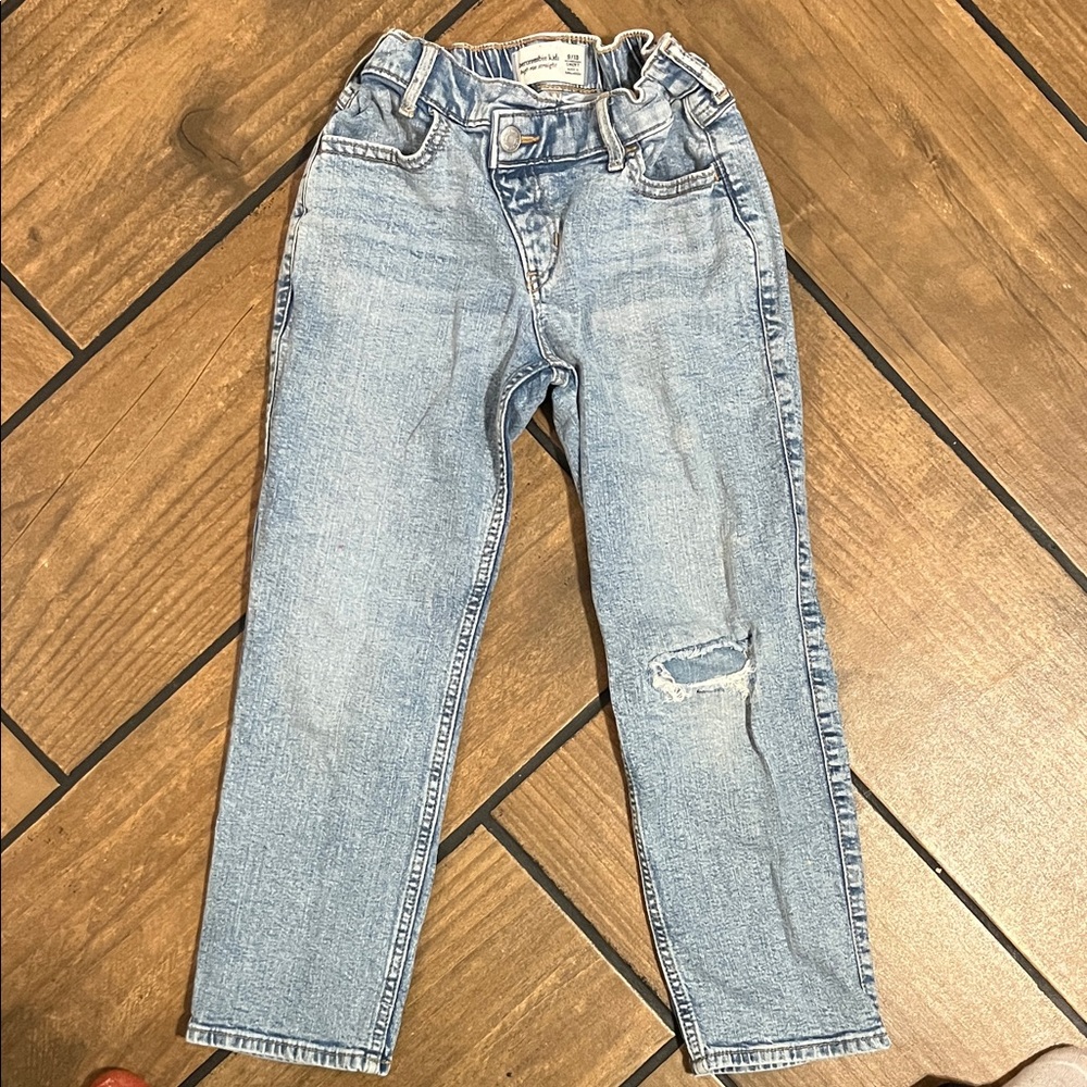 Abercrombie Kids High Rise Straight Jeans - Light Blue